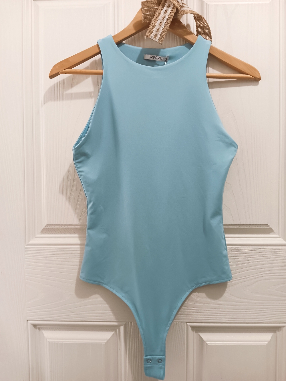 ReoRia Frosted Blue Sleeveless Buttery Soft Seamless Smooth Layering Bodysuit